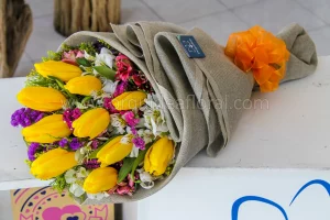 10 Tulipanes Amarillos Premium