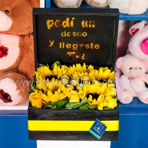 Sweet Box Rosas Amarillas & Girasoles