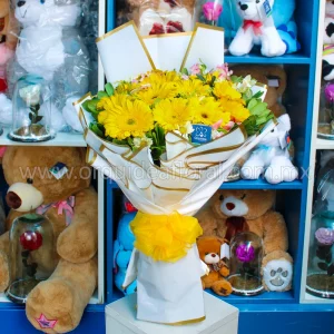 12 Gerberas Amarillas Deluxe