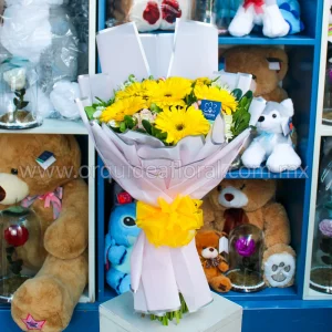 6 Gerberas Amarillas Deluxe