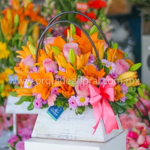 Bolsa Rustica Rosas Pastel & Lirios