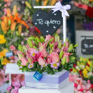 Pizarrón Rustico Rosa Pastel & Lirios