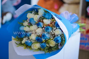 25 Rosas Bicolor Premium (Azul & Blanco)