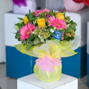 Jarrón Bombay Rosas Amarillas & Gerberas